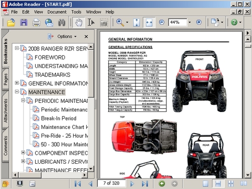 Product picture 2008 Polaris RZR 800 Service Manual